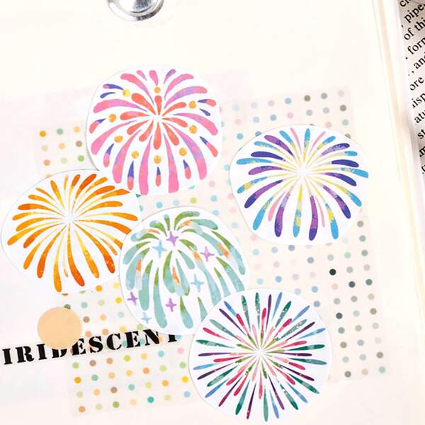 

46pcs Fireworks Pattern Sticker, Multicolor