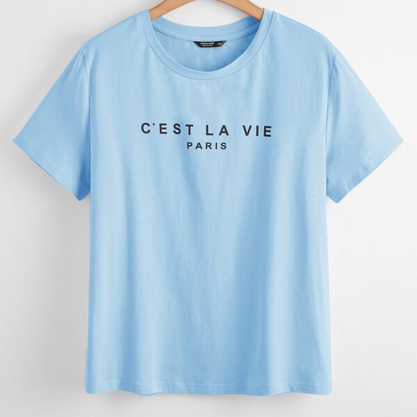 

Plus Letter Graphic Tee, Baby blue