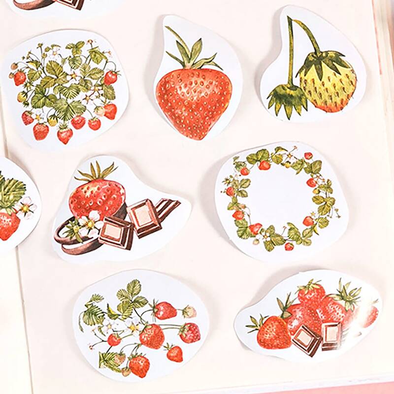 

46pcs Strawberry Pattern Sticker, Multicolor