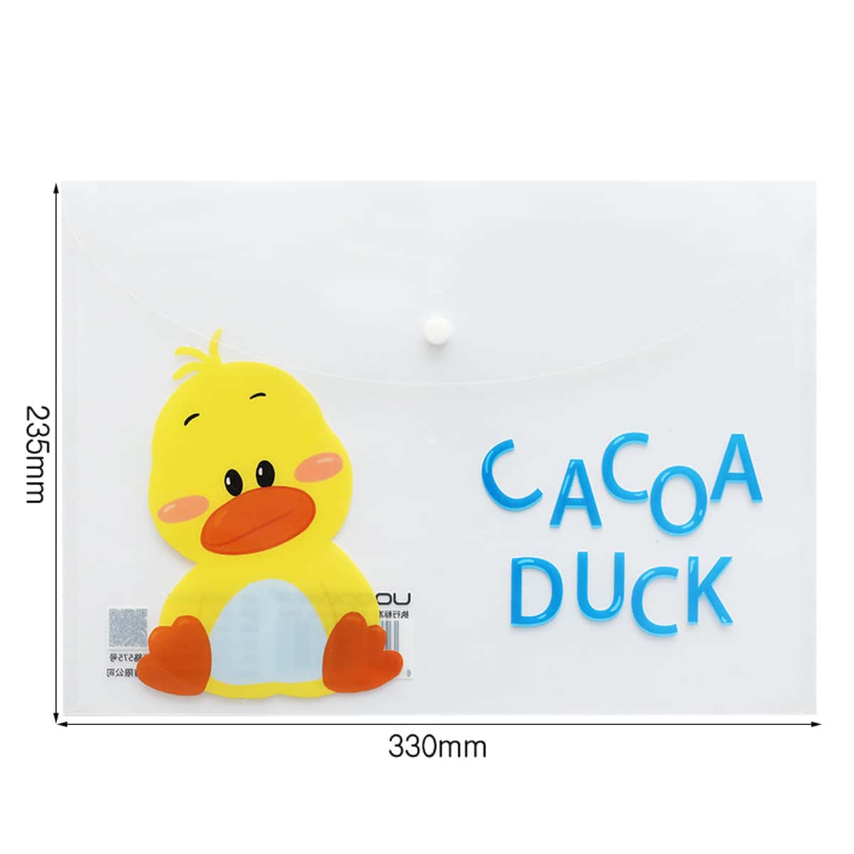 

1pc Cartoon Duck File Pocket, Clear
