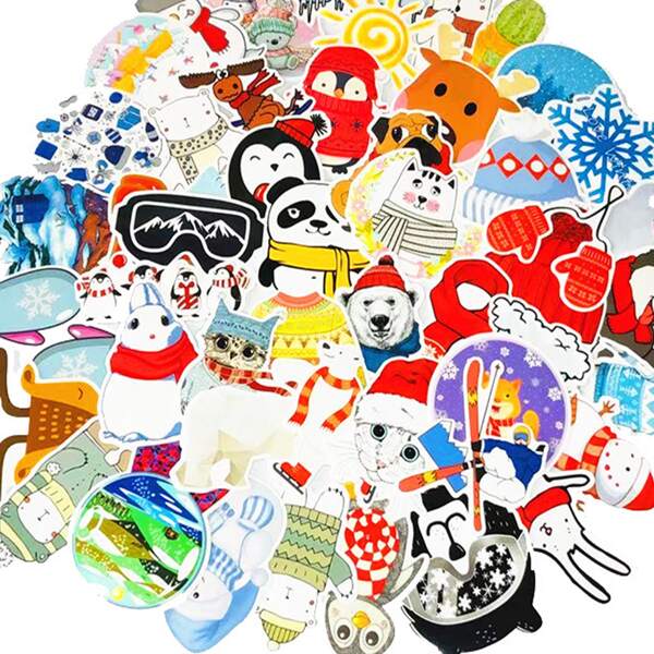 

50pcs Cartoon Graphic Sticker, Multicolor
