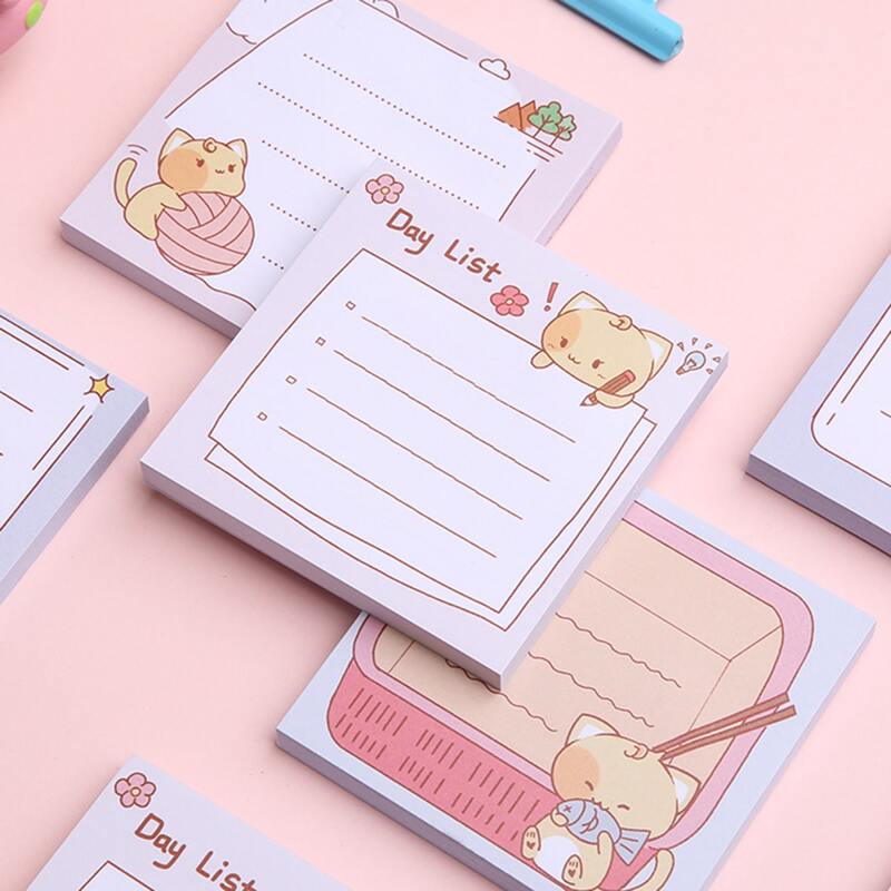 

1pc Cartoon Cat Print Random Sticky Note, Multicolor