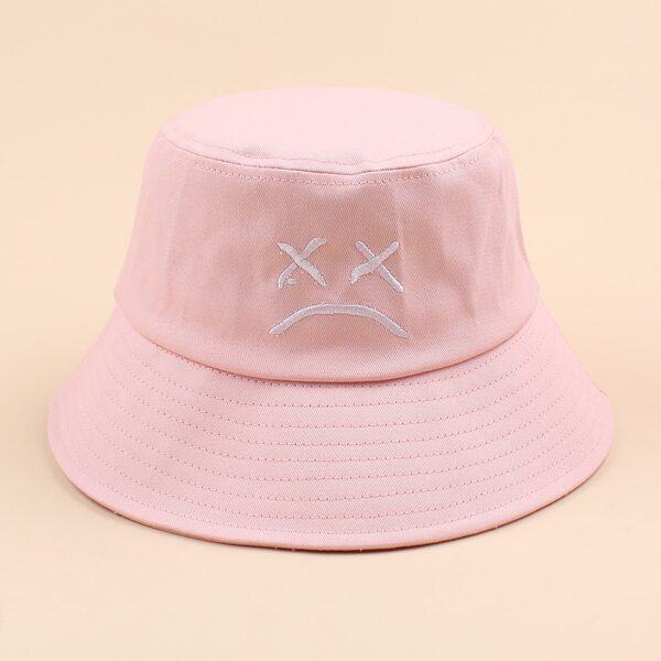 

Cartoon Embroidery Bucket Hat, Pink