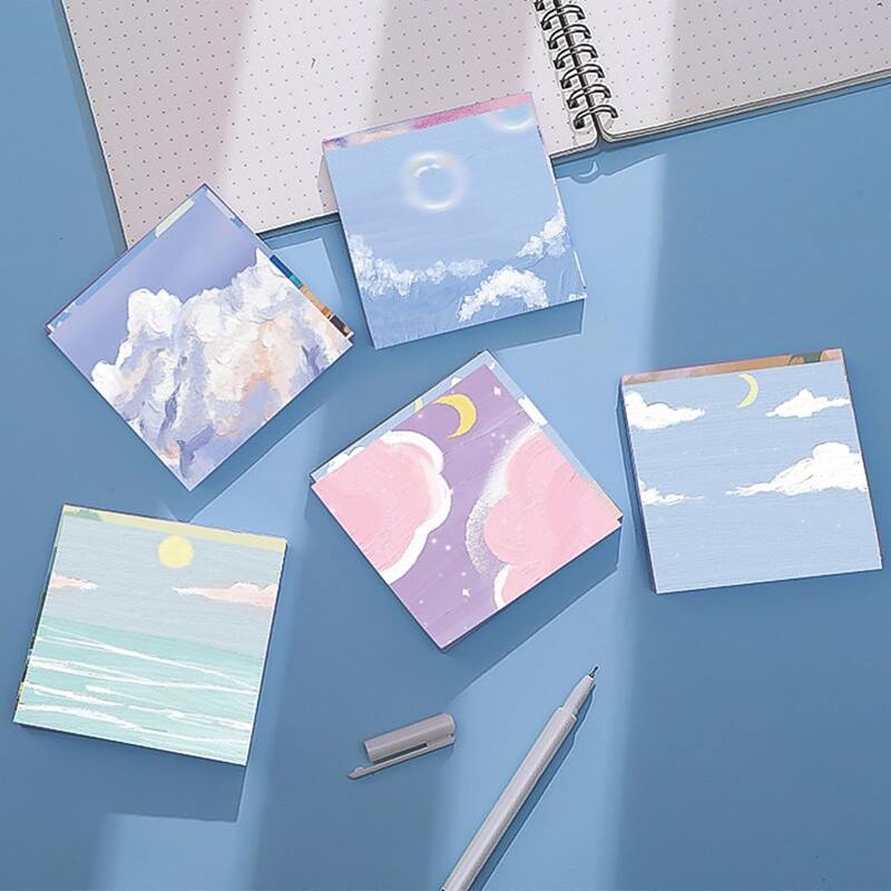 

1pc Oil Painting Pattern Random Sticky Note, Multicolor