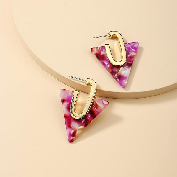 

Triangle Decor Earrings, Multicolor