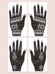 4sheets Graphic Hollow Tattoo Template - Black - View 1