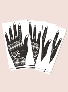 4sheets Graphic Hollow Tattoo Template - Black - View 2