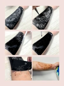 4sheets Graphic Hollow Tattoo Template - Black - View 3