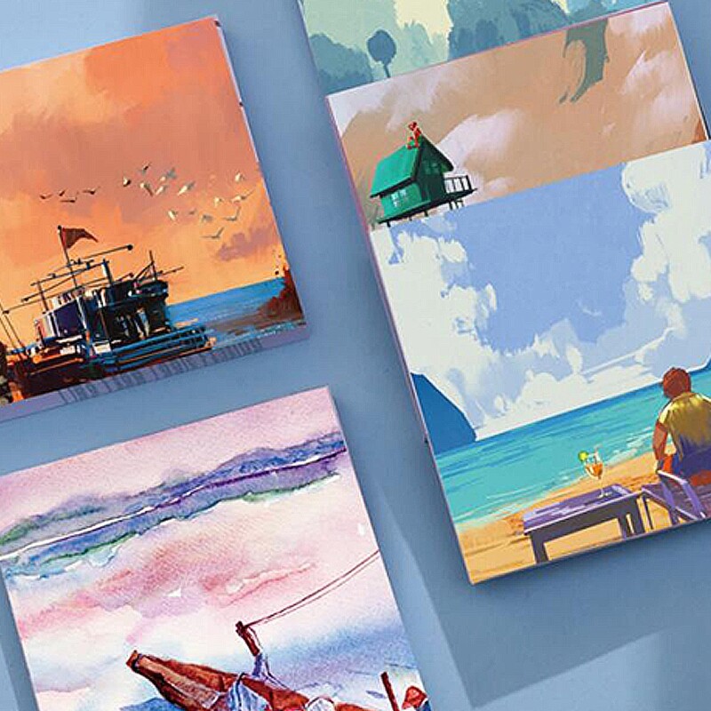 

1pc Scenery Pattern Random Sticky Note, Multicolor