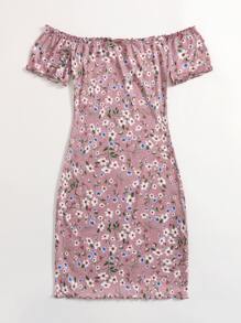 SHEIN VCAY Đầm Xù nhỏ Hoa Boho - Nhiều màu - Xem 5