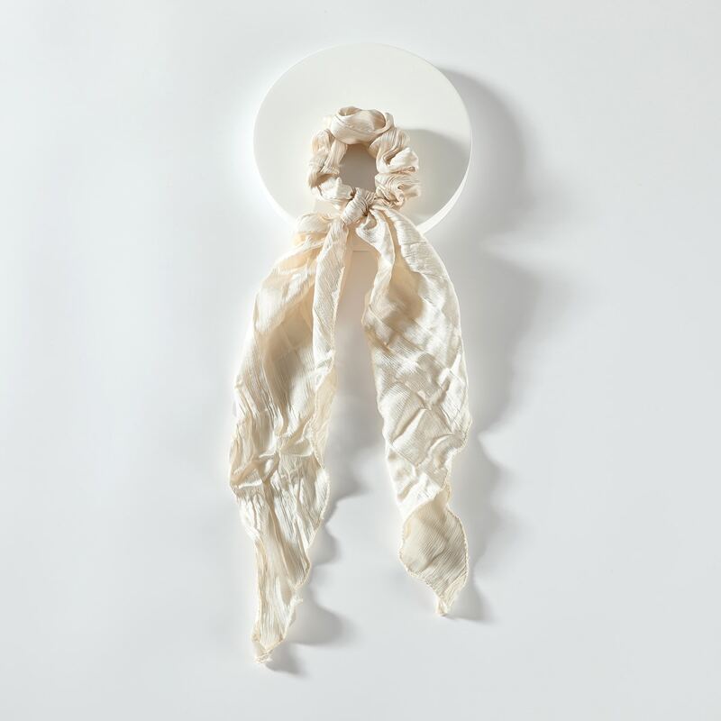 

Minimalist Scrunchie Scarf, Beige