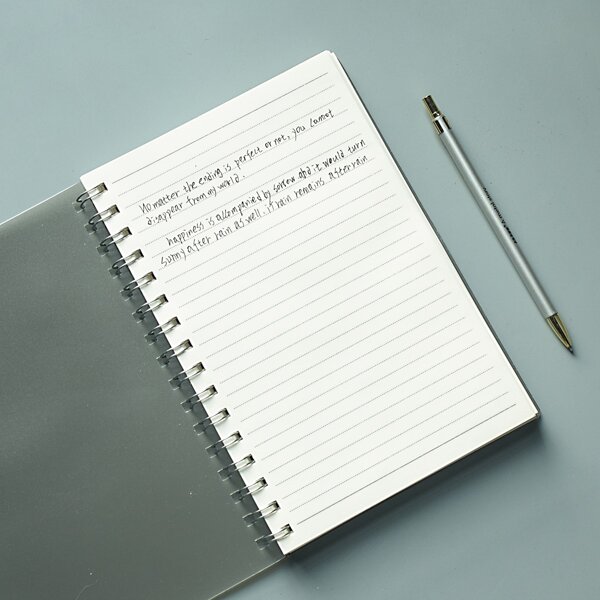 

1pc Minimalist Spiral Notebook, Grey