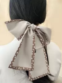 Bow Knot Scrunchie Scarf - Grey - View 1