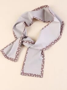 Bow Knot Scrunchie Scarf - Grey - View 3