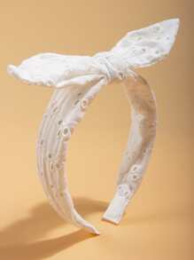 1入組可愛蝴蝶結裝飾髮箍 - 白色 - 查看 1