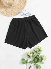 SHEIN Swim Shorts bikini unicolor - Negro - Ver 1