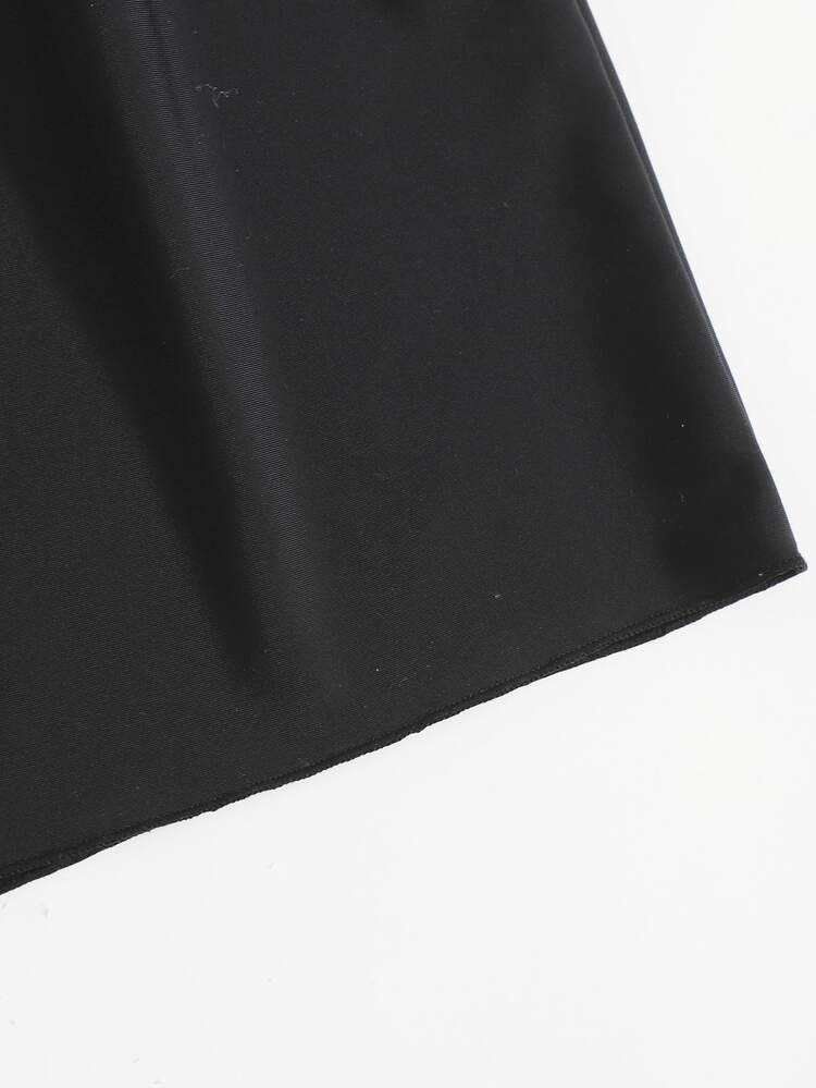 SHEIN Swim Summer Beach Plain Bikini Shorts - Black - View 3