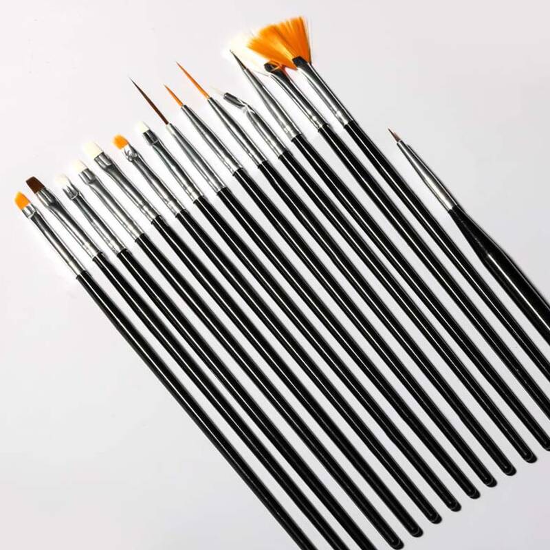 

15pcs Nail Art Brush, Black