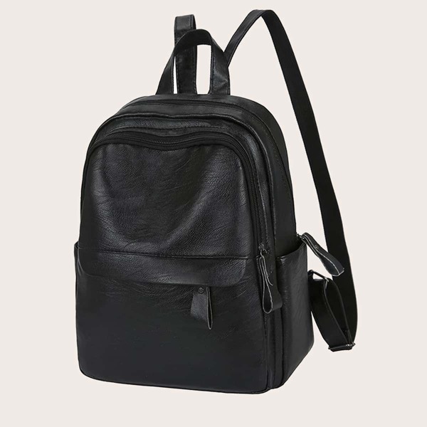 

Minimalist Zip Front Backpack, Black