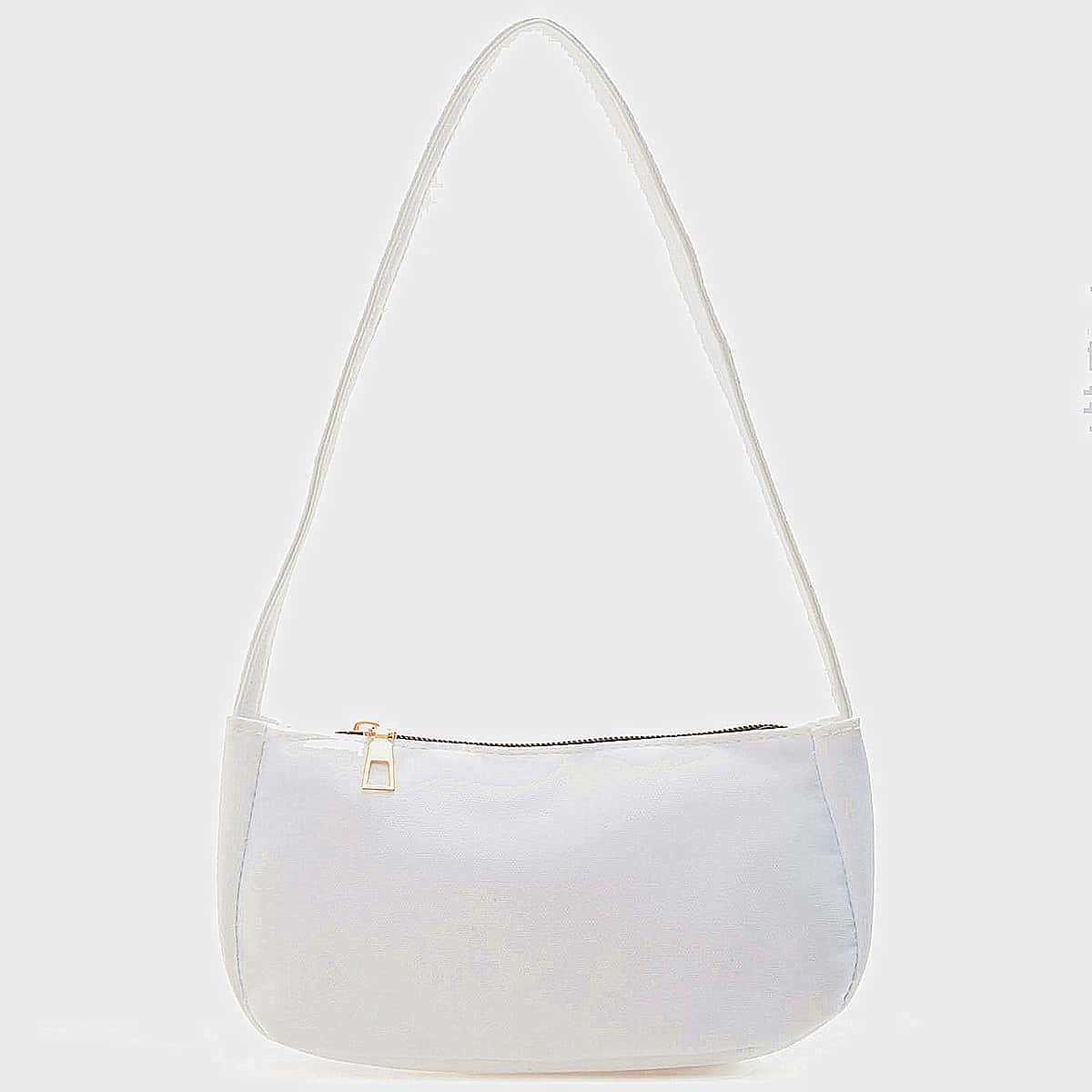 

Solid Baguette Bag, White