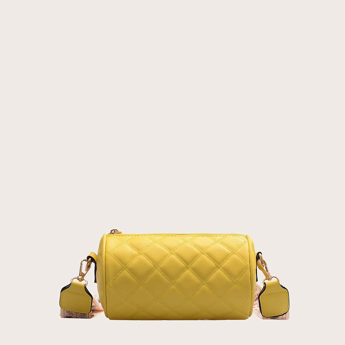 

Quilted Guitar Strap Crossbody Bag, Yellow