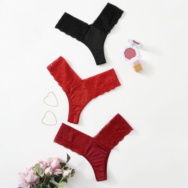 

3pack Floral Lace Panty Set, Multicolor