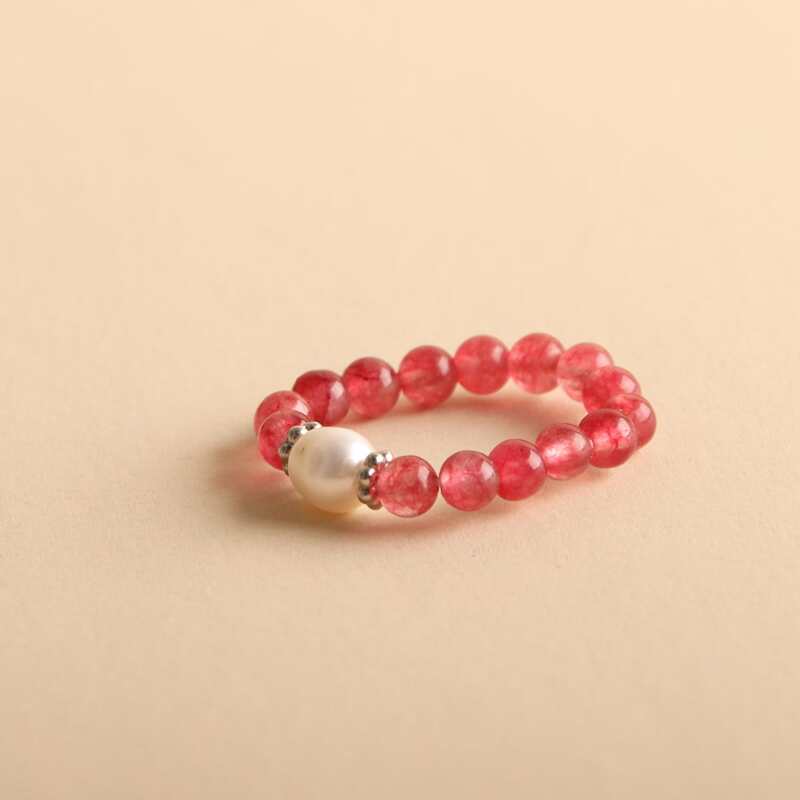 

1pc Beaded Ring, Pink