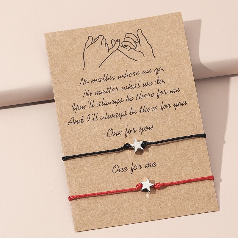 

2pcs Star String Bracelet, Multicolor