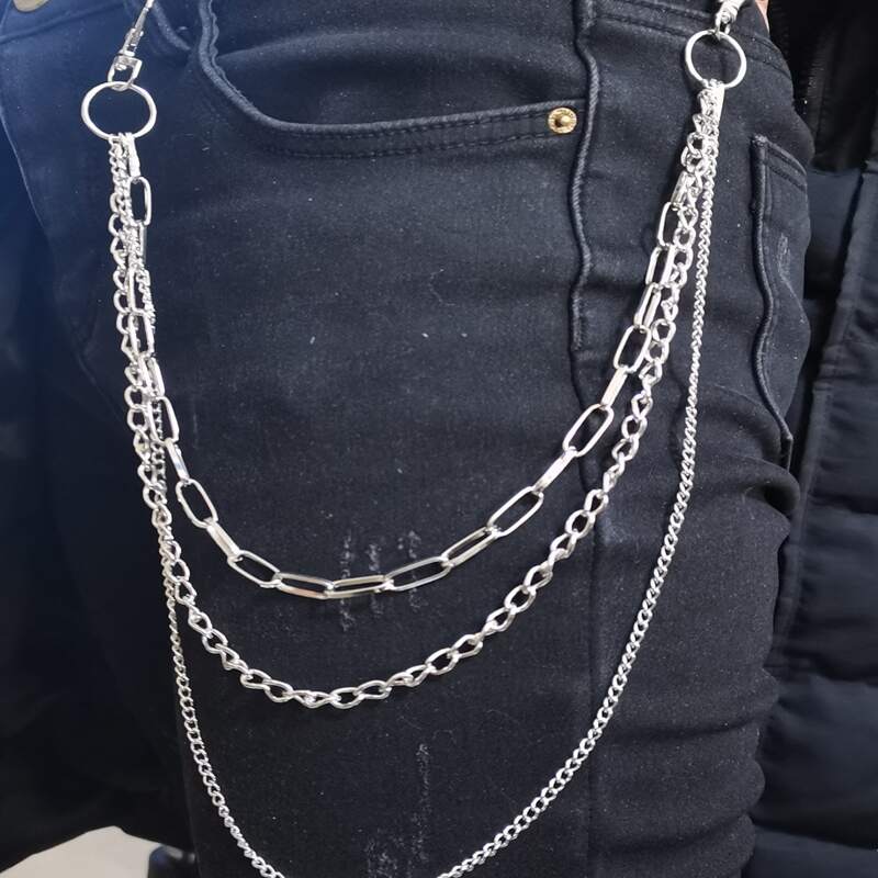 

Simple Layered Pants Chain, Silver