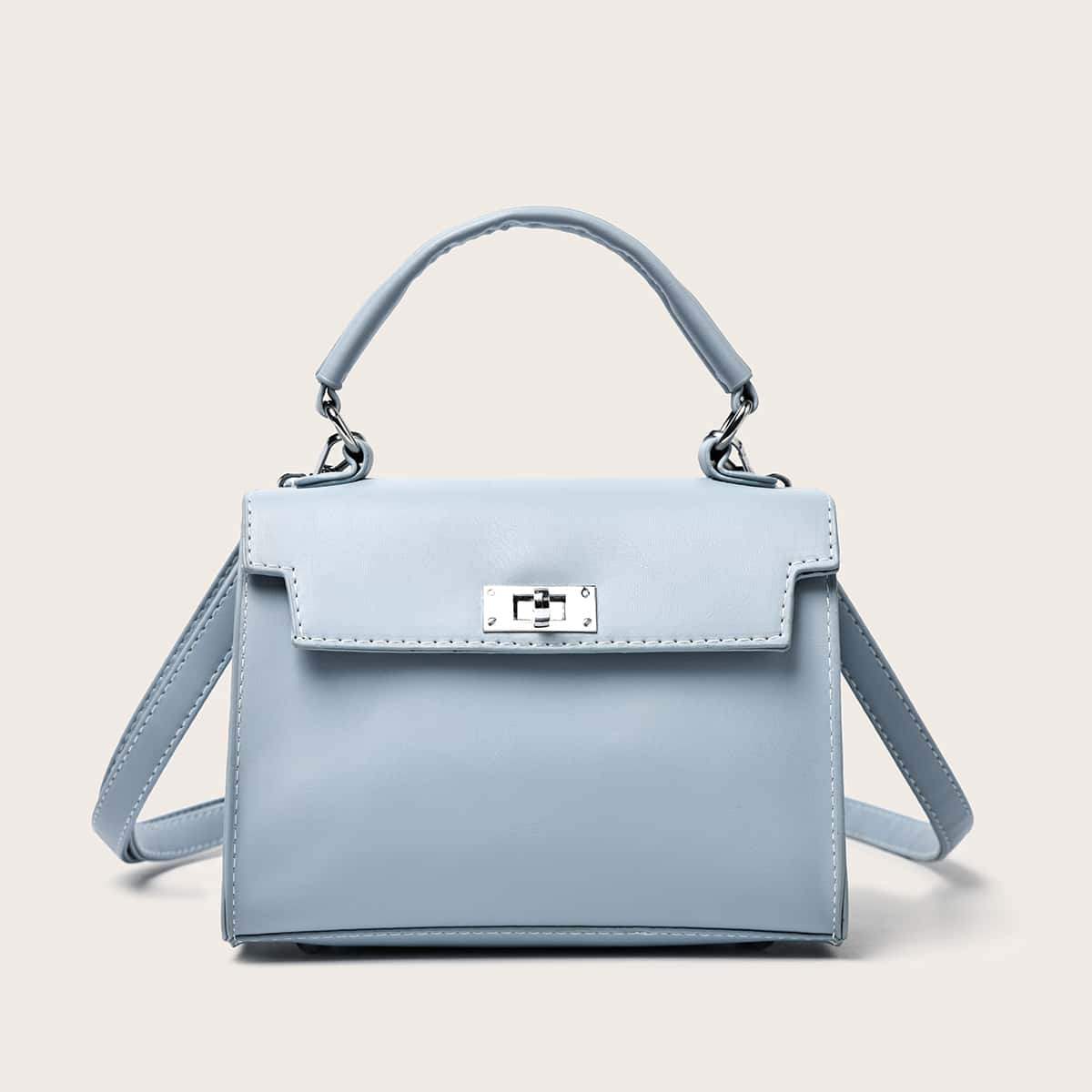 

Solid Satchel Bag, Baby blue