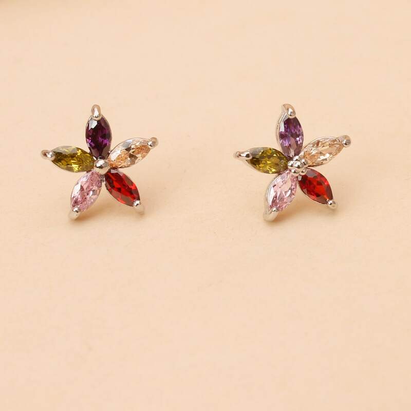 

Crystal Floral Stud Earrings, Multicolor
