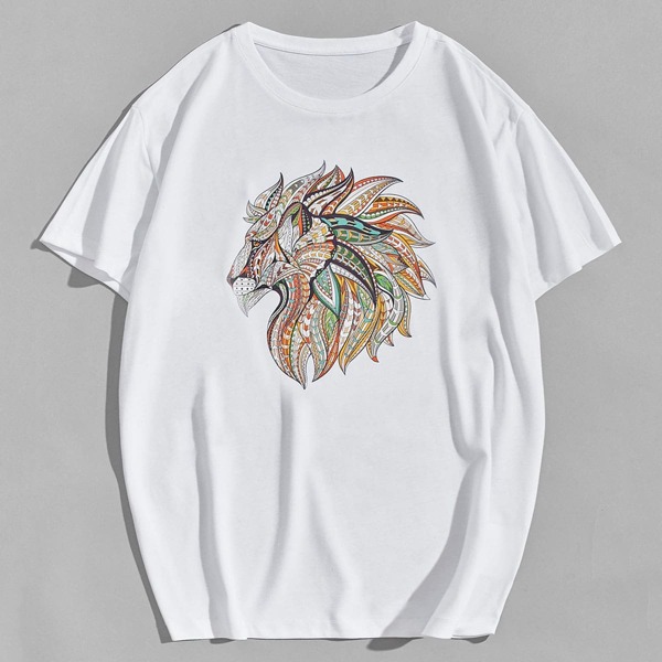

Men Graphic Print Short Sleeve Tee, White