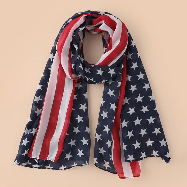 

Star Print Scarf, Multicolor