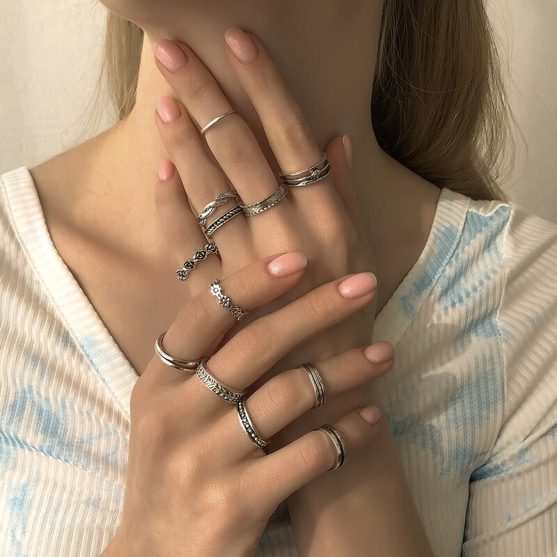 

12pcs Cuff Ring, Silver