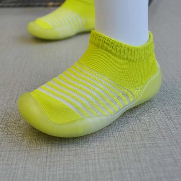 

Toddler Boys Striped Sock Sneakers, Yellow