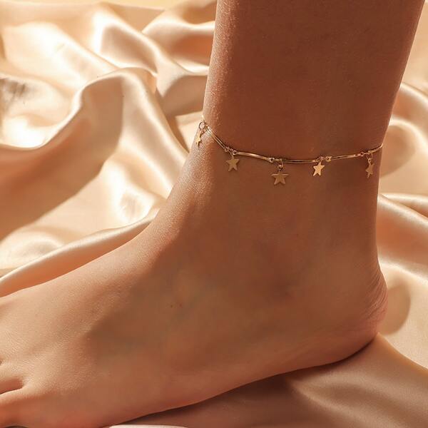 

Star Charm Chain Anklet, Gold