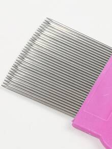 光滑塑料宽发梳，1 件不锈钢美发造型工具，适用于自然卷发、顺发假发辫子发型设计、梳子适用于长而浓密的卷发和非洲式发型、男女发刷/发梳、刷子、发刷、边刷、刷头发、发梳、梳头发、顺发刷、球刷、迷你发刷、发刷套装、木梳 - 玫紅色 - 查看 3