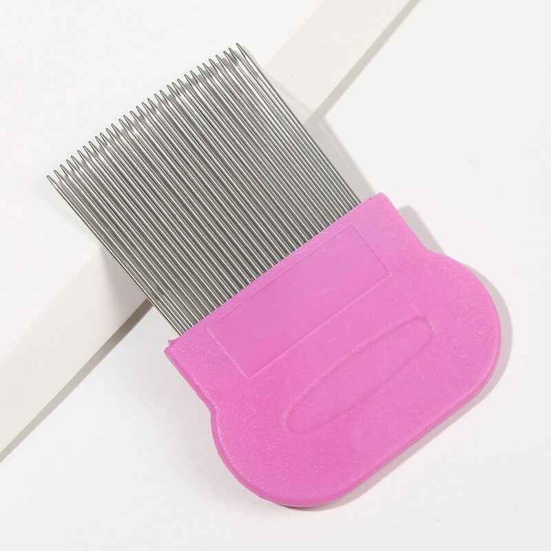 

1pc Stainless Steel Hair Comb, Hot pink
