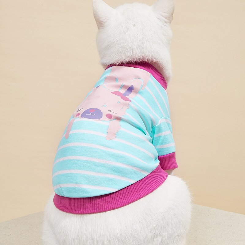 

Striped & Cartoon Graphic Pet Tee, Multicolor