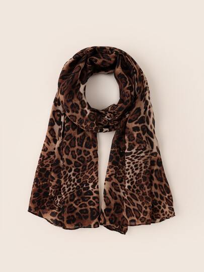 Boho 1pc Leopard Print Scarf Fashionable For Casual Weekend Wear Winter Fall