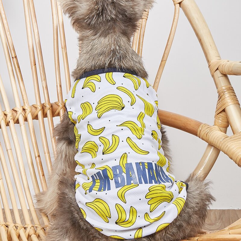 

Banana Print Pet Tank, Yellow