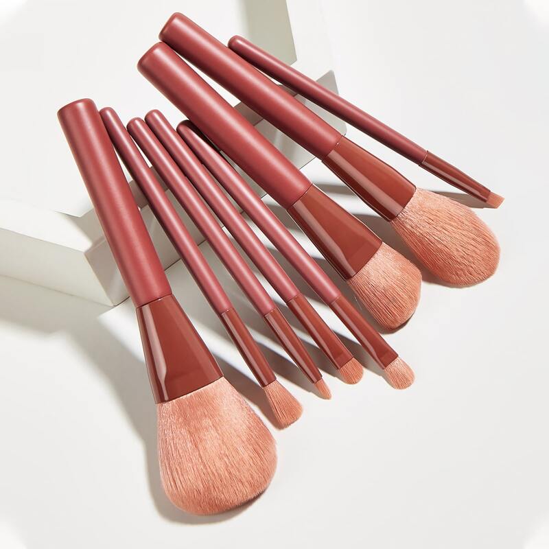 

8pcs Makeup Brush Set, Redwood