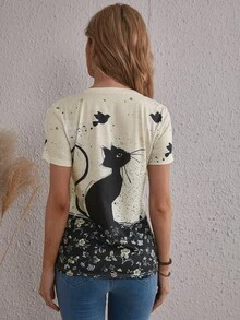 SHEIN LUNE Áo thun Thú vật Giải trí - Nhiều màu - Xem 2