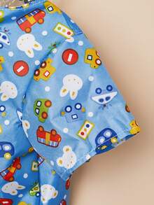 Impermeable de mascota con dibujos animados - Azul - Ver 5