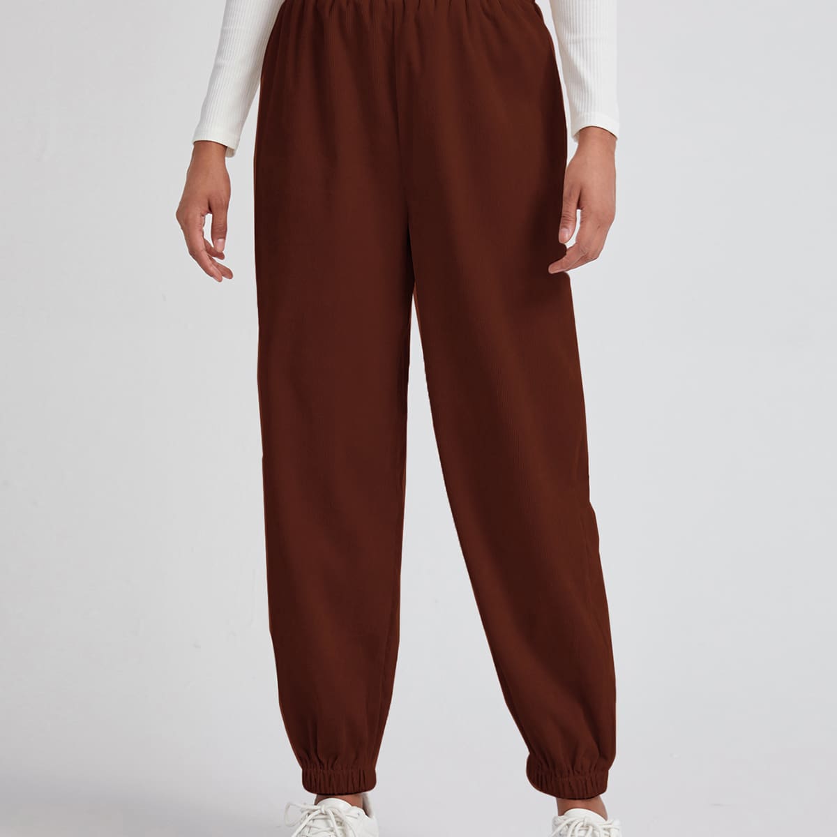 

Solid Corduroy Joggers, Rust brown