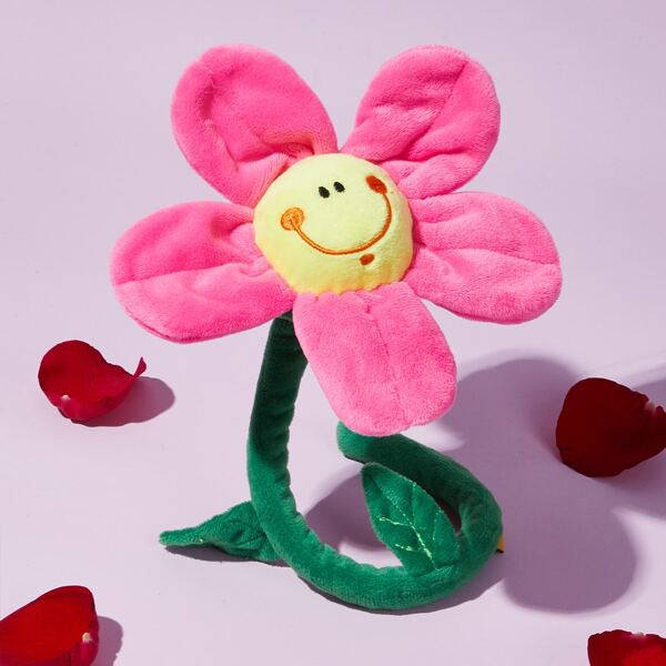 

1pc Sunflower Shaped Pet Plush Toy, Multicolor
