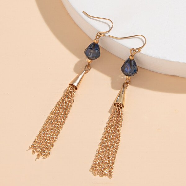 

Crystal Chain Tassel Drop Earrings, Multicolor