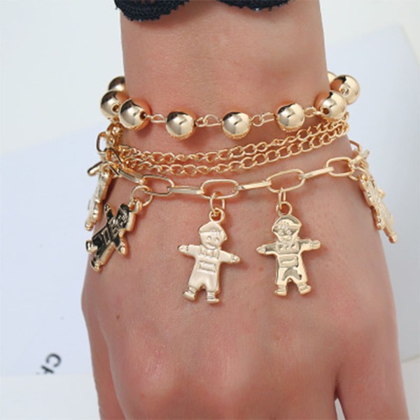 

Figure Charm Chain Bracelet, Gold