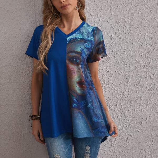 

Figure Graphic Longline Tee, Blue