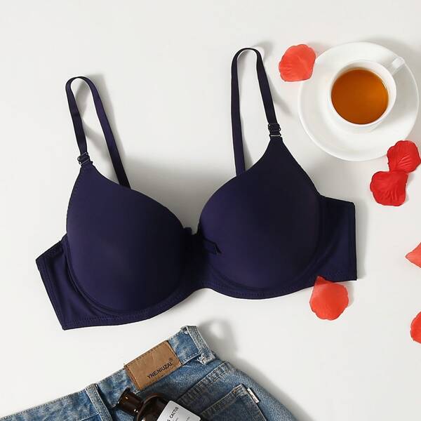 

Plus Underwire Full Cup Bra, Navy blue